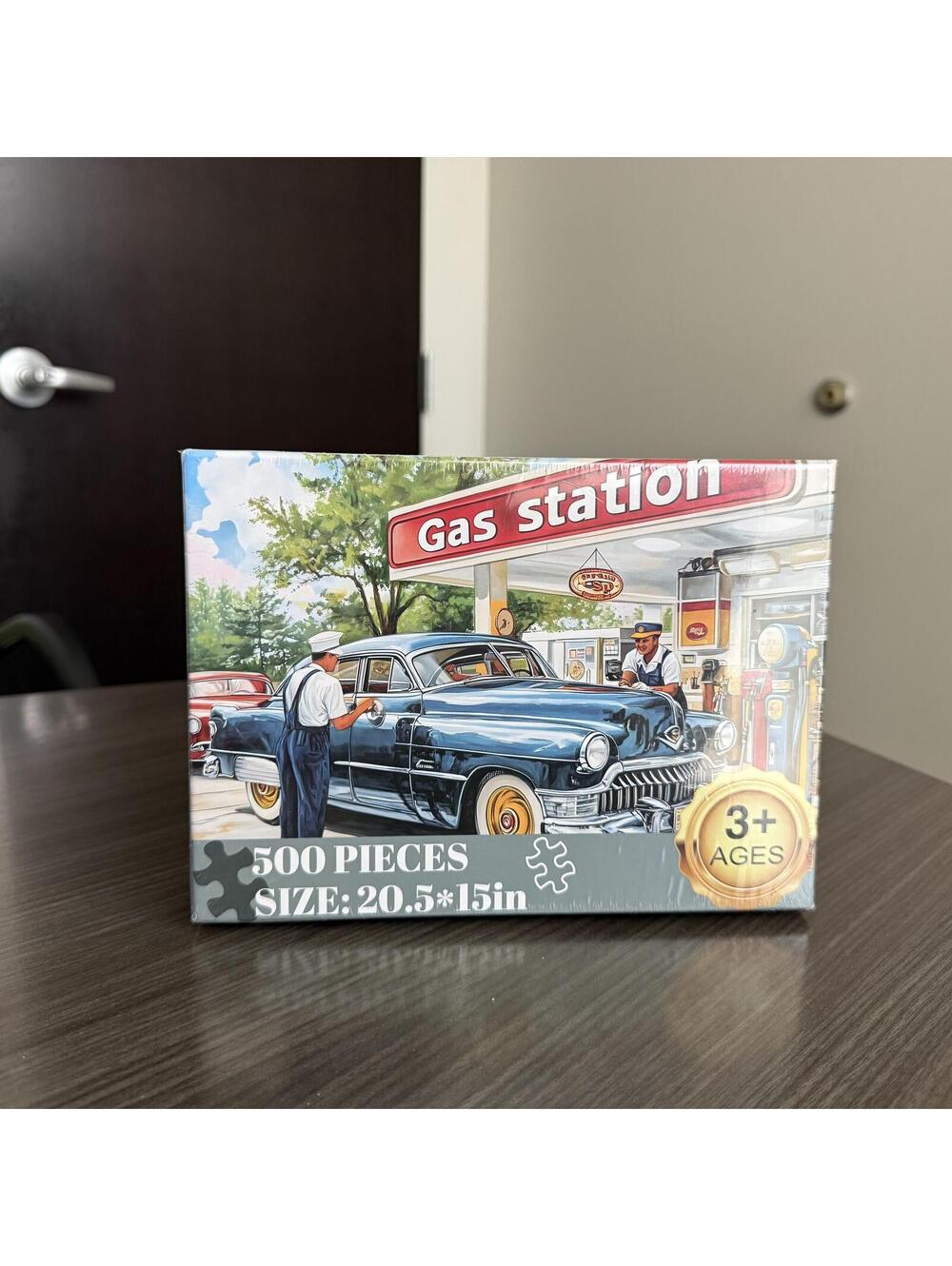 500 Pieces Jigsaw Puzzles Retro Style 500 Pcs Puzzles for Adults Car and Food